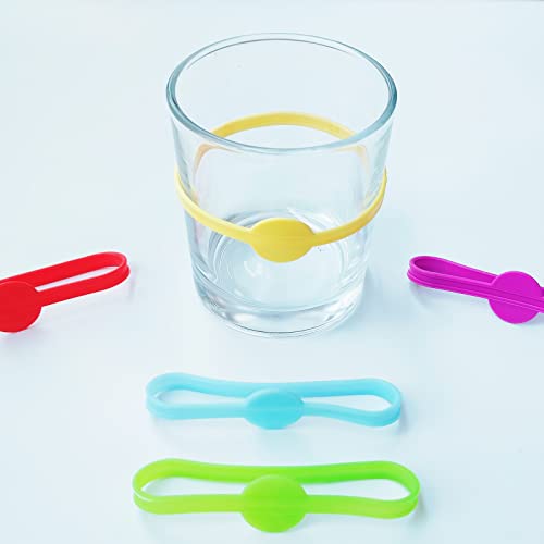 24-Piece Silicone Drink Markers - Colorful Wine Glass Charms