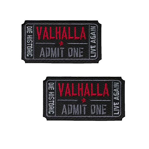 Ticket to Valhalla Tactical Morale Patch - Iron on Black & Pink