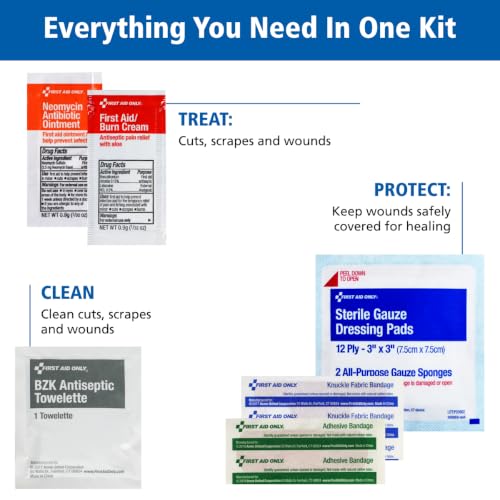First Aid Only 25-Person Contractor First Aid Kit - Emergency Kit with Supplies