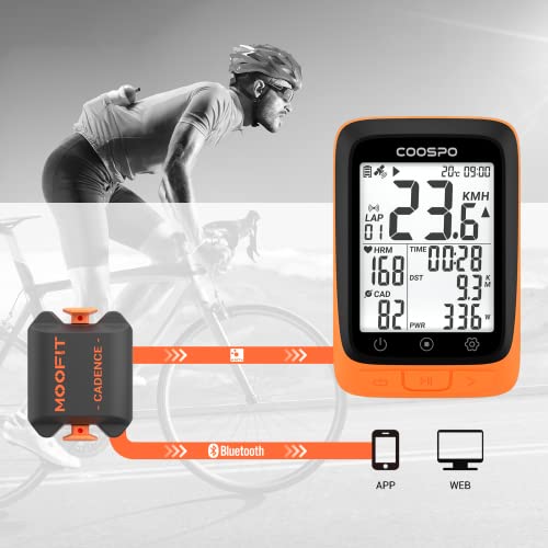 Cadence Sensor - Bluetooth & ANT+ RPM Cycling Sensor, IP67 Waterproof, Orange