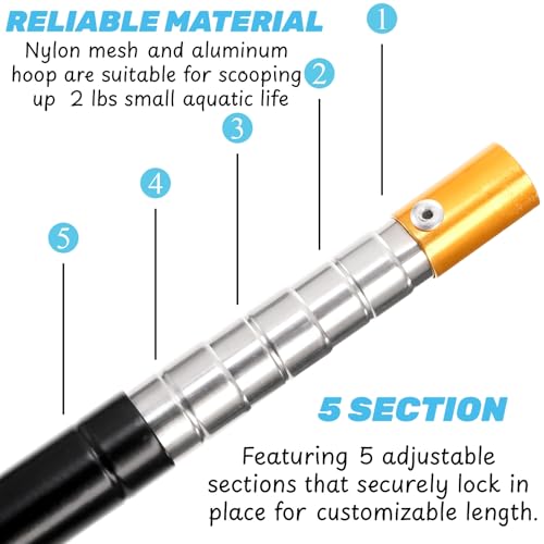 Kids Telescopic Fishing Net with Insect Catcher - Lightweight, Extendable from 26 to 67.5 Inches