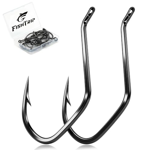 1/0 Catfish Hooks - 25pcs Live Bait Hooks for Flathead Fishing