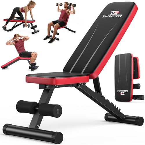 Adjustable Weight Bench for Home Gym - 660lbs Capacity, 8 Backrest Angles, Compact & Foldable Design