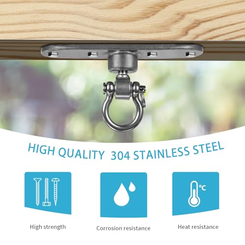 Dakzhou Size3 Heavy Duty Stainless Steel Swing Hangers 180°+360° Capacity 1500 lb