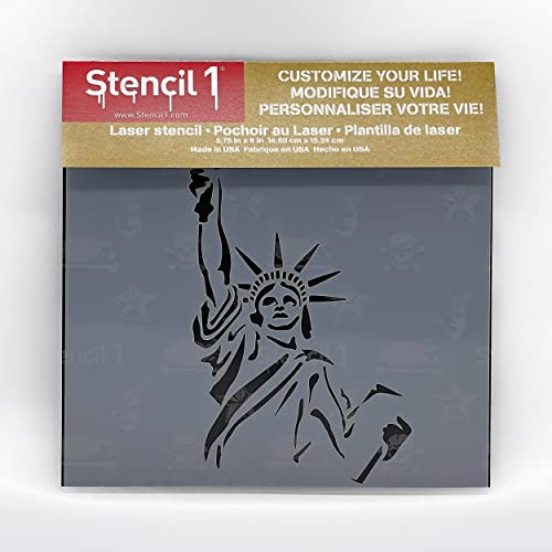 Statue of Liberty Stencil 5.75" x 6" - Durable Quality Reusable Stencils for Drawing Painting - American Stencil Fourth of July Decorating Items and Decor on Walls Fabric & Furniture Art Craft