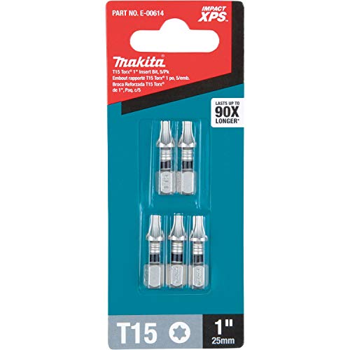 Makita E-00614 Impact XPS¢â T15 Torx 1" Insert Bit, 5/pk