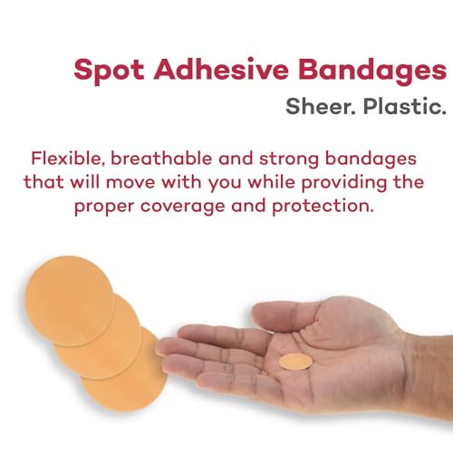 Sheer Spot Bandages - 7/8 Inch Small Round Sterile Strips - 100 Count