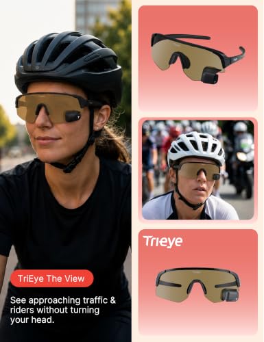 Cycling Glasses with Rear-view Mirror - High Contrast Smoke 2.0 - UV400 Protection