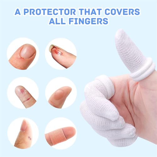 Finger Bandages - 30 Pack Cotton Tubular Finger Cots for Protection