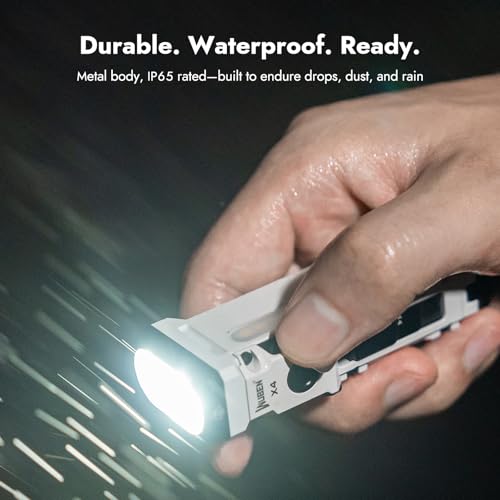 WUBEN X4 EDC Compact Flashlight with RGB Light — White Edition, 1500 Lumens