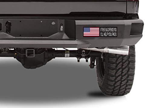 Patriotic Bumper Sticker - If My Flag Offends You, I'll Help Pack