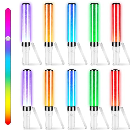 Lewtemi 2-Pack Halloween LED Glow Sticks - 15 Color Reusable Party Lights