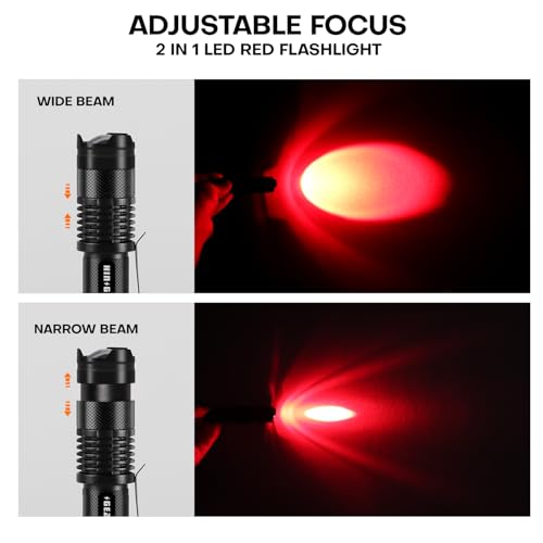 4 Pack Red LED Flashlights Single Mode Torch for Astronomy Night Observation