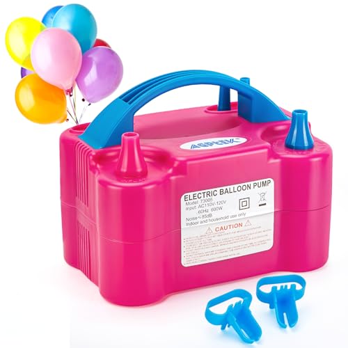 Electric Balloon Pump - 110V 600W Dual Nozzle Inflator for Parties