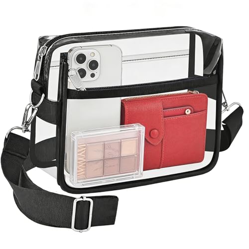 Clear Stadium Approved Bag for Events - Small Mini Purse - Black