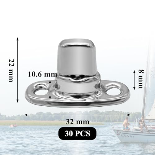 30 Sets Twist Lock Fasteners 304 Stainless Steel Rotating Button Fasteners for Boats RVs Caravans (One Size / 30.0)
