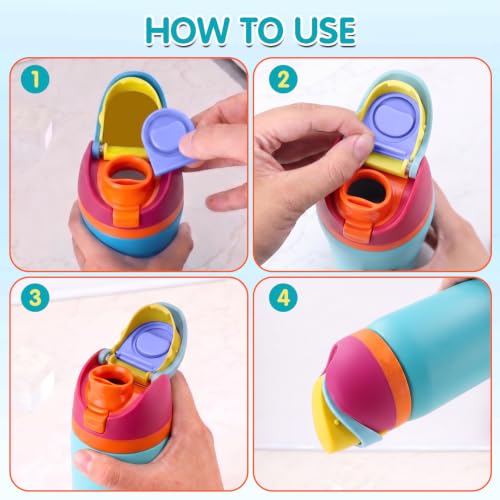 4-Pack Replacement Stoppers for Owala FreeSip Bottles - Blue, Purple, Green, Orange, Yellow