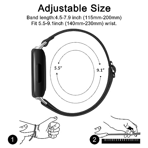 Elastic Bands for Fitbit Inspire 3 - Soft Adjustable Nylon Loop - Leopard