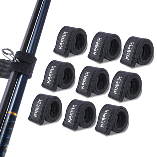 Fishing Rod Sleeves - 9 Pcs Neoprene Pole Straps, 5.9in