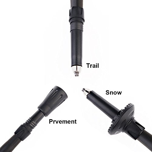 Rubber Trekking Pole Tips - Durable Replacement Tips for Hiking Poles (6 Pack)