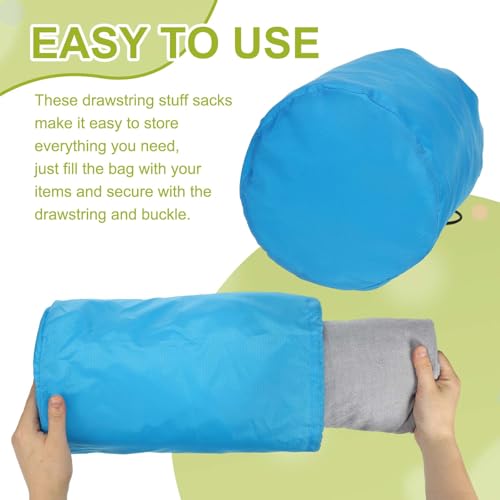 Waterproof Nylon Stuff Sack - Portable Drawstring Bag 7x13 Inch - Black