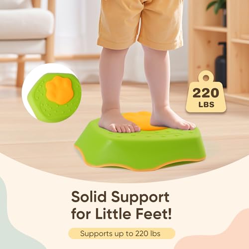 G-WING 5-Piece Kids Balance Stones with Sound Effects, Non-Slip Indoor Outdoor Toddler Motor Skills Toy
