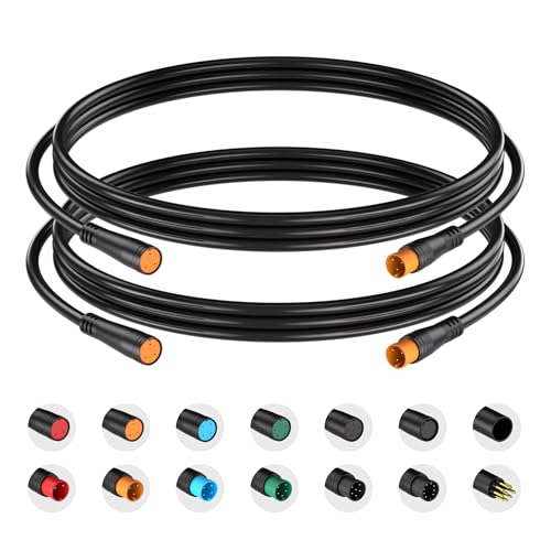 Baluoqi Waterproof 3Pin Electric Bicycle Extension Cable 80cm - Female to Male, 2 Pieces