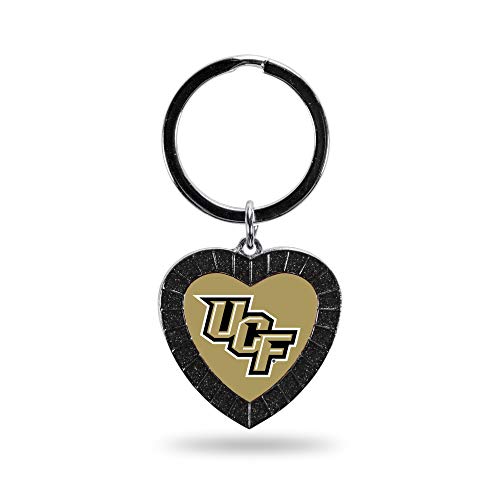 NCAA Team Color Rhinestone Heart Keychain - UCF