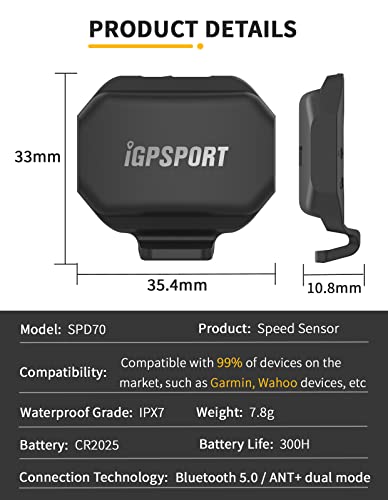 Bluetooth Speed Sensor - Waterproof Cycling Cadence Sensor