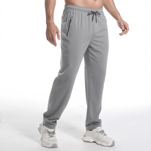 Men's Breathable Quick-Dry Hiking Pants - Light Grey, XX-Large