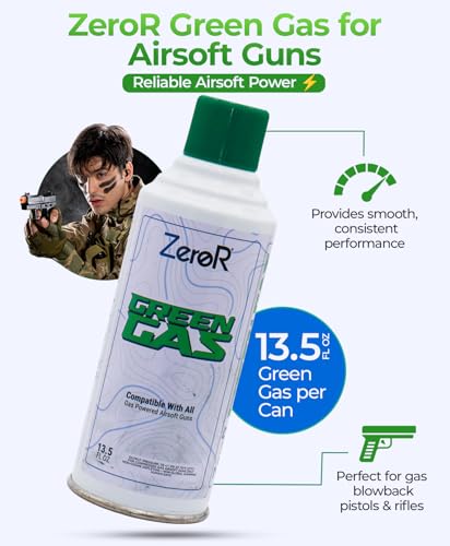 Green Gas for Airsoft Pistols - 2 Cans, 13.5 fl oz Each