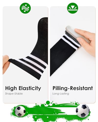 Kids Soccer Socks - Green & Green White - Ages 6-9