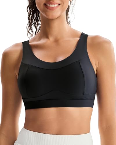 High Impact Sports Bra for Women - Racerback Workout Crop Tank