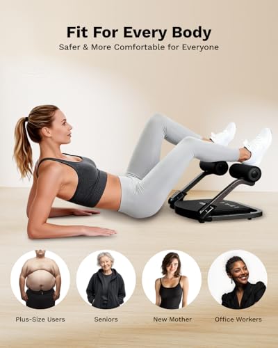 Ab Machine with 4-Speed Auto Rebound - Sit Up Trainer Black