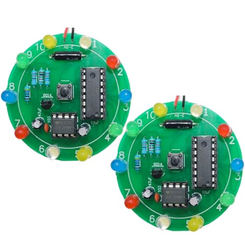 2PCS Soldering Practice Kit CD4017 NE555 DIY Lucky Wheel LED Light Circuit Board Solder Project for Electronics Beginners to Learn and Training