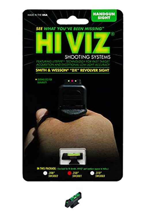 HIVIZ SW3001-G Smith&Wesson Fiber Optic Front Revolver Sight (.250 height)