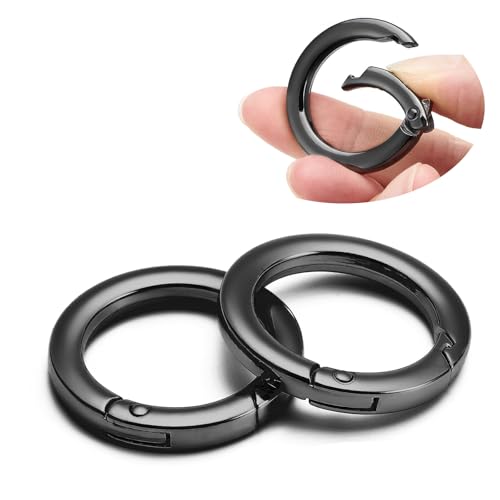 DEVPSISR 4pcs Flat Trigger Spring O Rings,Metal Keychain Ring Round