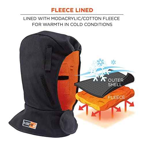Ergodyne Winter Hard Hat Liner, FR Rated, Thermal Fleece Lining, Shoulder Length, N-Ferno 6882, Factory