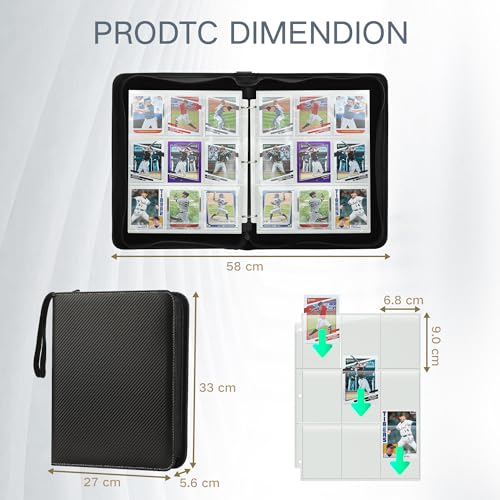 9-Pocket Card Binder for 720 Cards - PU Leather Storage Album
