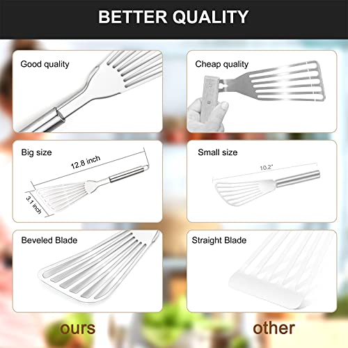 Premium Stainless Steel Fish Spatula Set - 2-Piece Cooking Tools