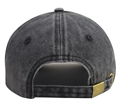 Goyklrb Messy Hair Don't Care Baseball Cap for Women & Men, Adjustable Cotton Embroidered Hat - Black, One Size