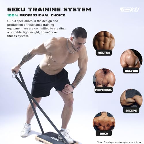 GEKU FIT Resistance Bands Set with Aluminum Alloy Handles - Full-Body Workout, 5 Natural Latex Bands, Portable Gym Equipment