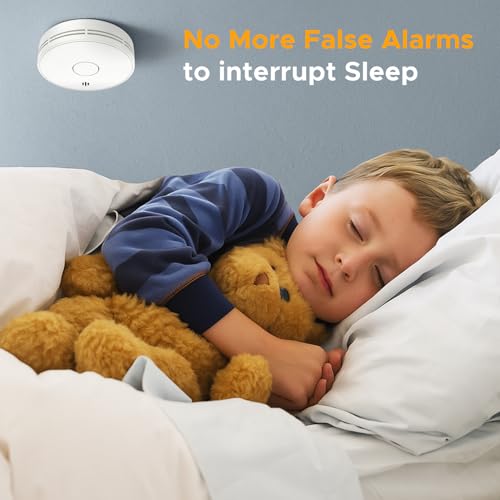 Smoke Alarm with LED Indicator with Mute Button, Fire Alarm Smoke Detector with Built-in 10 Year Battery, Model VS02