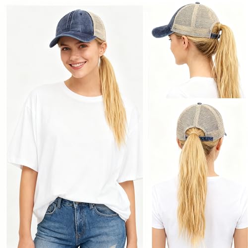 FWMhat 3-Pack Mesh Baseball Cap - Vintage Washed Distressed Trucker Hats