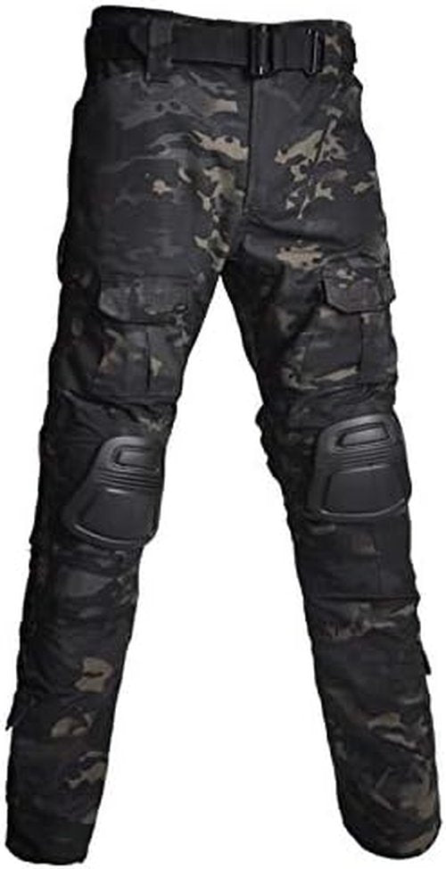 HARGLESMAN Men's Tactical Military Suit - Long Sleeve Combat Shirt & Pants with Knee Pads | Army Fit