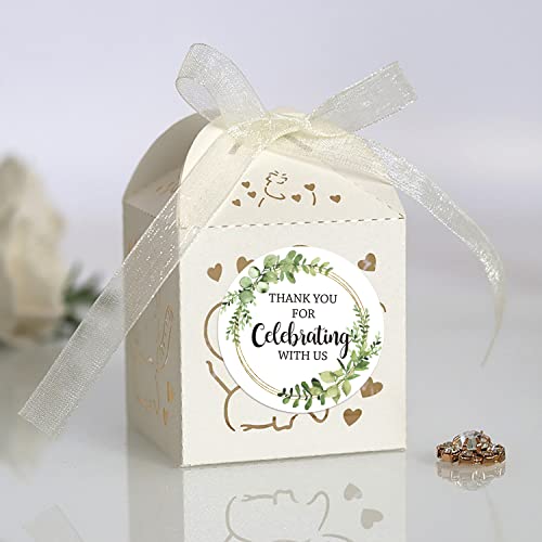 Thank You Stickers for Celebrations - 2-Inch Round Labels, 50-Pack
