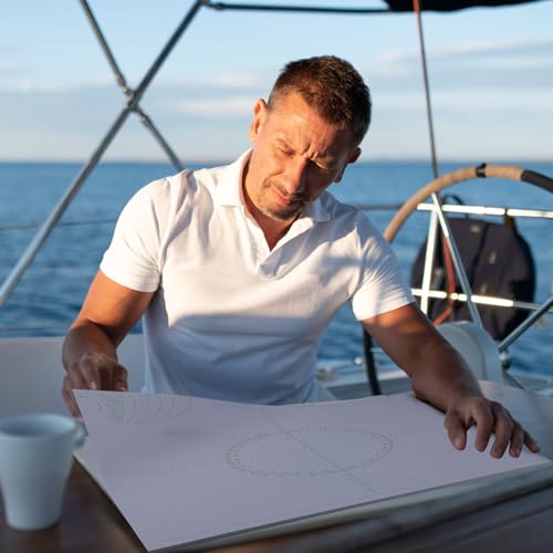 50 Pcs Marine Navigation Plotting Sheets 14x12.9 Inch for Boat Charts