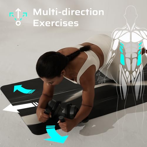 Fitness Ab Roller Wheel with Elbow Support - Grey