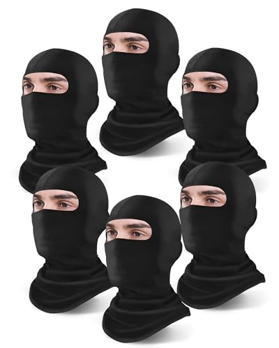 6 Pack Balaclava Ski Mask for Men and Women - Black