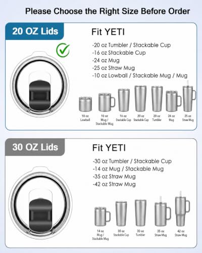 20 oz Tumbler Replacement Lids - 2 Pack Spill Proof Covers